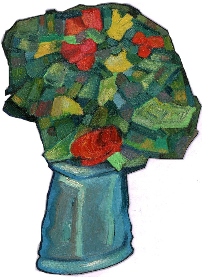 Vase de fleurs.